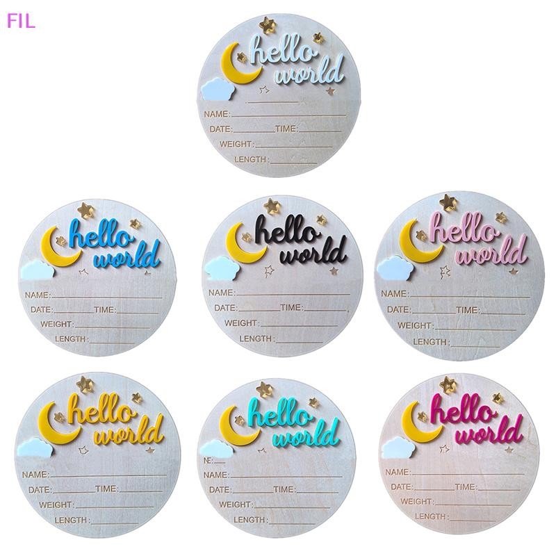 FIL ป้ายเด็กแรกเกิด Hello World กระดานประกาศคลอดน่ารัก ประกาศเด็ก