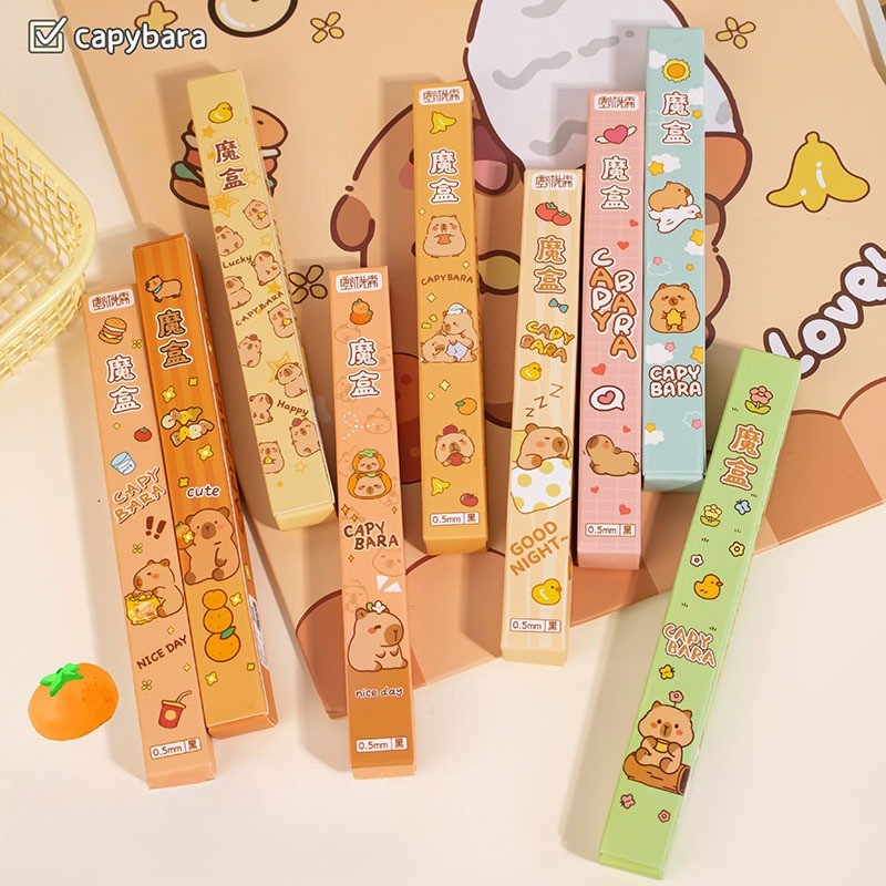Panda/capybara Blind Box Creative Surprise ปากกาเจลสําหรับนักเรียน 0.5 มม.หมึกแห้งเร็วปากกาน่ารักนักเรียนเครื่องเขียน