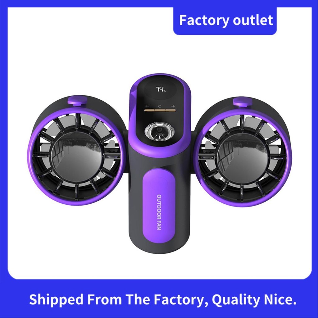 Turbo Jet Fan Double-Headed เอว-Mounted Fan Power Bank พร้อมไฟสําหรับการตั้งแคมป์กลางแจ้งงานการเดินท