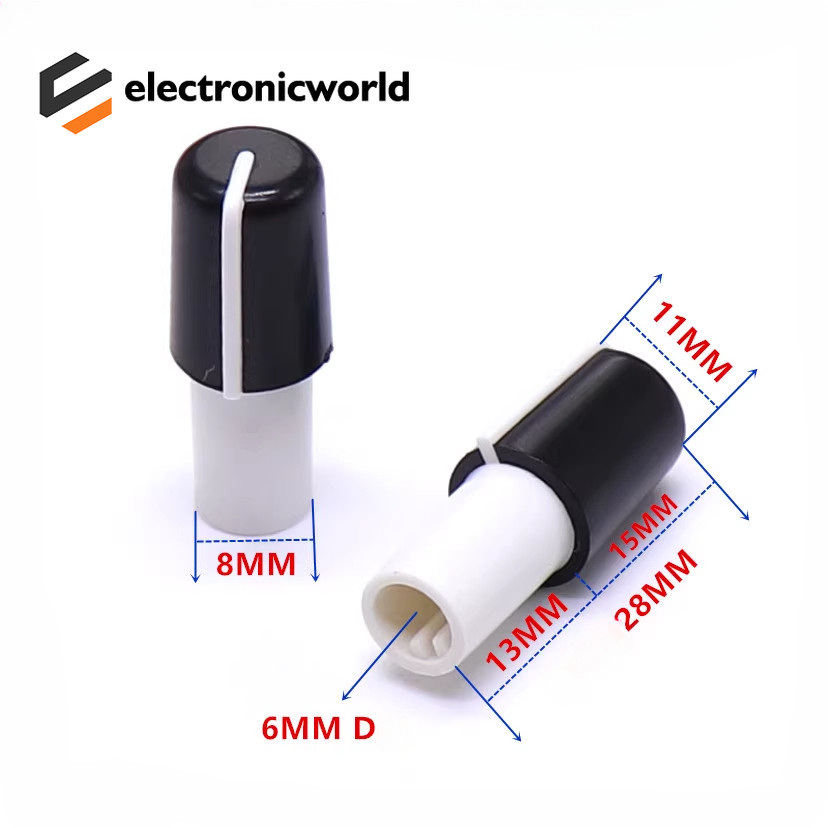 5PCS1129MM พลาสติก Potentiometer Rotary Encoder Volume Switch Knob D แกน 6 มม.ครึ่งเพลาลูกบิด