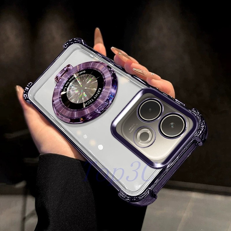 เคส OPPO A5 Pro 5G Bracket สไตล์ถุงลมนิรภัยป้องกันการตกเคสโทรศัพท์โปร่งใส CDSJ - รูปที่ 7