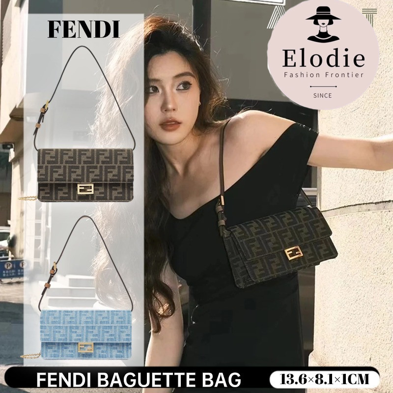 เฟนดิ FENDI BAGUETTE BAG กระเป๋ารักแร้ผู้หญิงแบบโซ่ crossbody FENDI bag