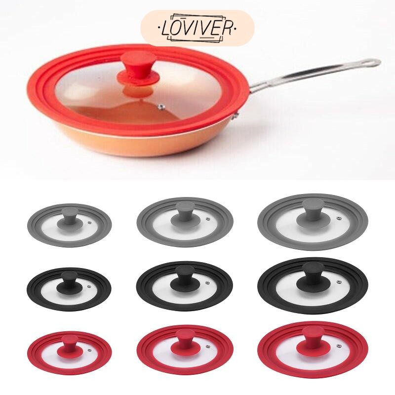 LOVIVER ฝาครอบฝาแก้วซิลิโคนสําหรับกระทะ Skillets ฝาทอดเครื่องครัว