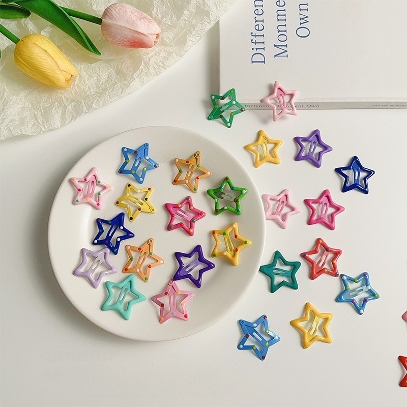 สีสดใส น่ารัก กิ๊บดาว กิ๊บBB กิ๊บติดผมเด็ก คลิปผมโลหะ คลิปผมเกาหลี คลิปติดผมดาว เรียบง่าย สีสวย คลิปผมสาวน่ารักขนาดเล็ก✨