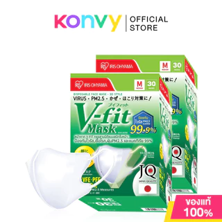 IRIS OHYAMA Disposable Face Mask Nvn - 30Rm Vfit 30pcs หน้ากากอนามัย ไอริส โอยามะ ใส่สบาย กระชับหน้า.