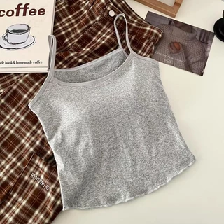 YY98 เสื้อสายเดี่ยวซับใน มีฟองน้ำ เย็บติดไร้ขอบ ใส่สบาย ผ้านุ่ม น่ารัก เหมาะกับลุคหวานๆใสๆ ราคาถูก