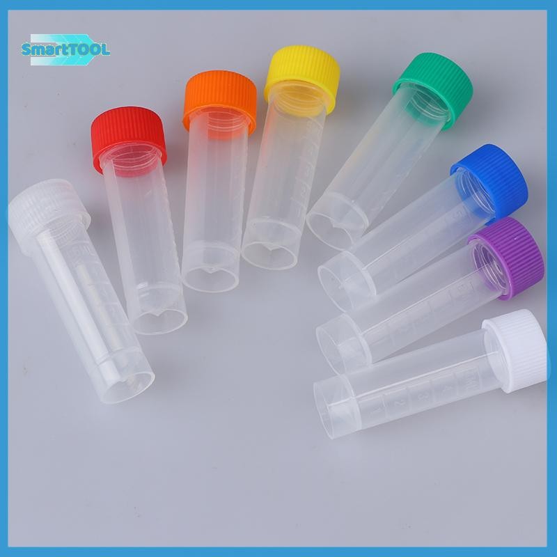 UTZN> 10 ชิ้น 5 มิลลิลิตรหลอดทดลองพลาสติก Vial พร้อมสกรูซีลแพ็คคอนเทนเนอร์ใหม่