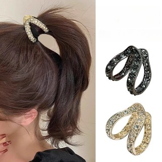 Rhinestone กิ๊บติดผมหางม้าสูงหญิงกลับหัวคลิปฉลามขนาดกลางเกาหลี High-End V-Shaped คลิป Headdress กิ๊บติดผม