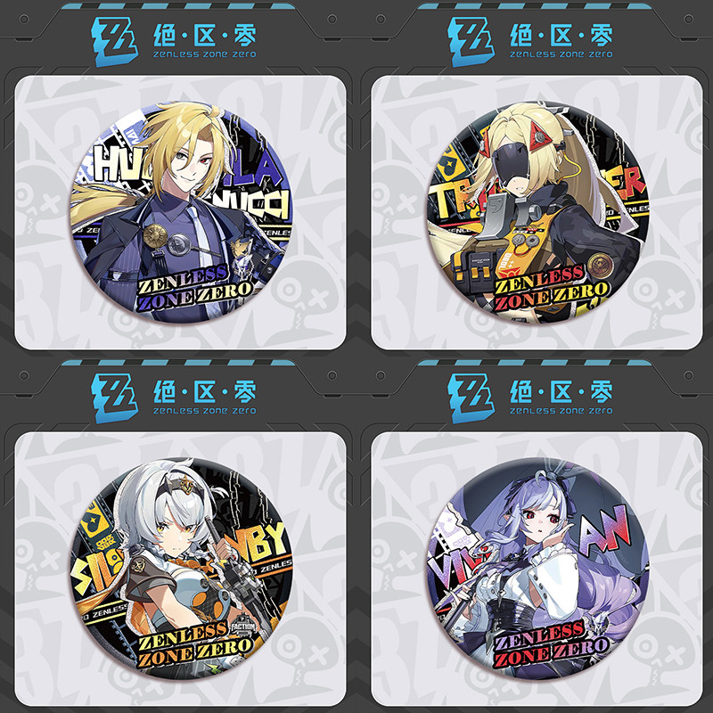 ป้าย Zenless Zone Zero 75mm ZZZ Vivian Hugo ป้ายกระพริบโลหะ