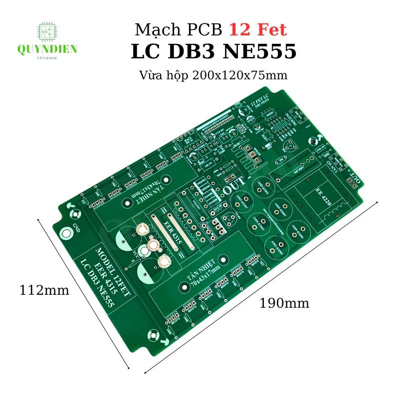 PCB 12 ฟุต บอร์ดสตาร์ทไฟฟ้า LC DB3 NE555 เครื่องเชื่อม transformer E43 FR4 ปลั๊ก - Quynh Dien ส่วนปร