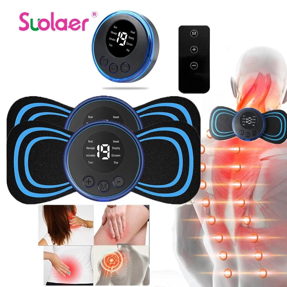Suolaer เครื่องนวดคอ EMS แผ่นแปะนวดกระดูกสันหลังส่วนคอสําหรับกล้ามเนื้อแขนไหล่ผ่อนคลาย Patch
