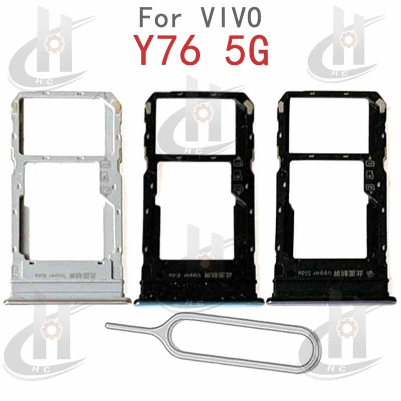 สําหรับ Vivo Y76 5G ซิมการ์ดถาดผู้ถือผู้ถือบัตร Reader SD Slot อะแดปเตอร์อะไหล่