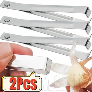 2ชิ้นสแตนเลสกระเทียมปอก-คู่มือแหนบ-หมูผมถอนคลิป-ได้อย่างรวดเ…
