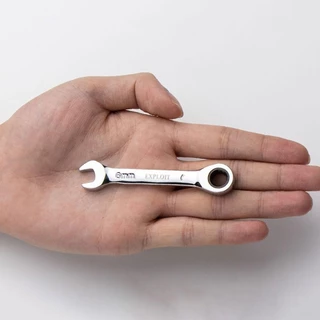 จัดส่งจากประเทศไทยBLOOMZO 1 ชิ้น Stubby ประแจเดี่ยว, 72 ฟัน 6-19 มม. Ratchet Socket Spanner, ด้ามสั้นเหล็ก Reversible Combination Nut Repair เครื่องมือ