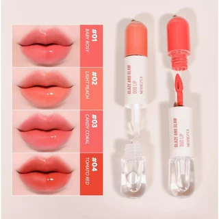 ** 1 แท่ง ** Merrezca Glaze & Glam Duo Lip ลิปดูโอ้ มีทั้ง เนื้อแมทท์ และเนื้อออยล์ 4 กรัม