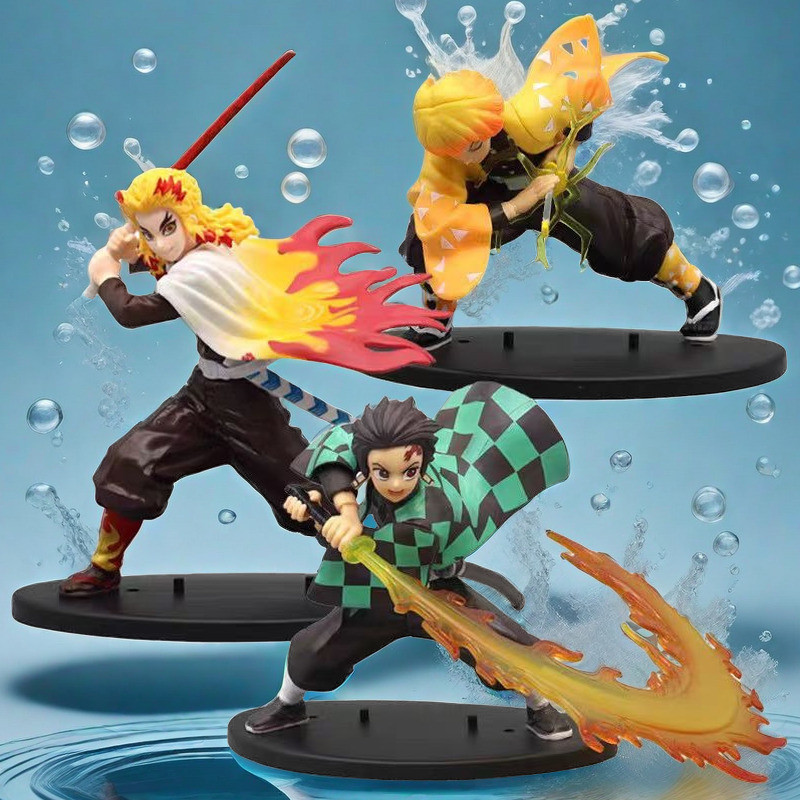 ฟิกเกอร์ขนาดใหญ่ Demon Slayer: Kimetsu no Yaiba คามาโดะ ทันจิโร่ เสาไฟ เซนิตสึ อากาสึมะ ตุ๊กตา โมเดลของขวัญ