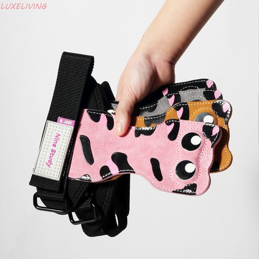 Luxeliving 1 คู่ Cat Fitness Power Straps,สายรัดข้อมือคิตตี้หนังทนต่อการสึกหรอ,สายรัดข้อมือยกน้ําหนักสัตว์น่ารักปรับSBR Deadlift Power Straps Gym/Fitness