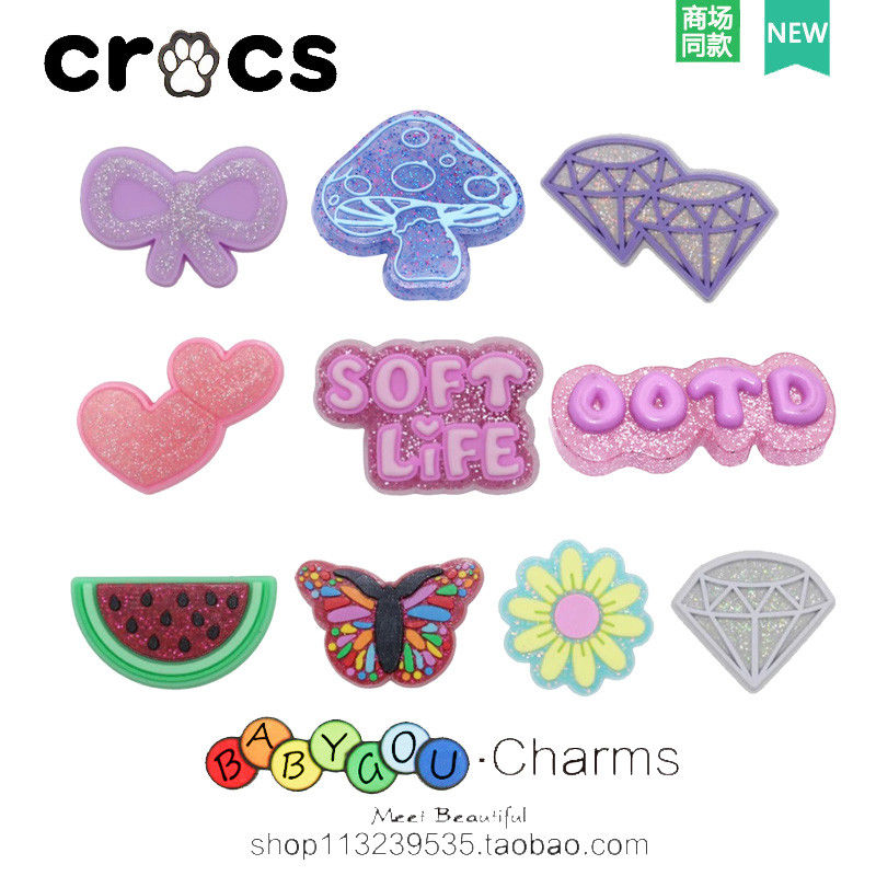 ใหม่ข้ามรองเท้าดอกไม้หลุมรองเท้าอุปกรณ์เสริมทําเองรองเท้าหัวเข็มขัดคาร์โลจิตกแต่