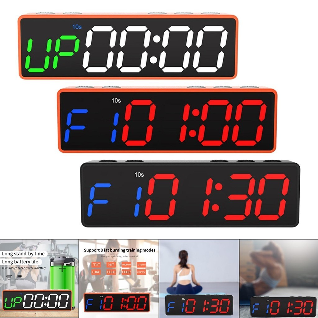 [unjitsh] นาฬิกาจับเวลา LED แบบพกพา หลายฉาก ออกกําลังกาย USB นับถอยหลัง / นาฬิกาขึ้น