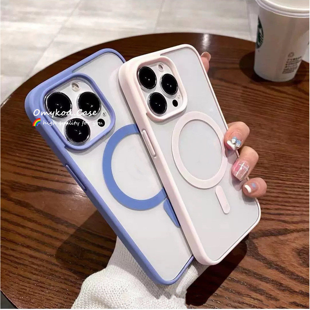 🌈Ready Stock🏆Compatible For iPhone 15 14 13 11 12 Pro Max 8 7 Plus XR XS Max Colorful Advanced Transparent Magnetic Suction Minimalist Phone Case New High-End Protective Case