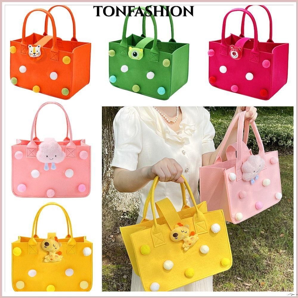 Tonfashion กระเป๋าผ้าสักหลาด ใส่ผ้าอ้อม ลายการ์ตูนน่ารัก จุของได้เยอะ สําหรับผู้หญิง