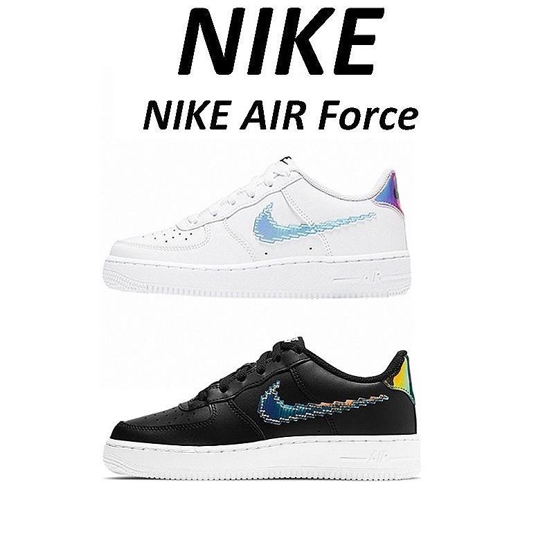 Nike Air Force 1 Air Force One Rainbow Pixel White Laser White Black