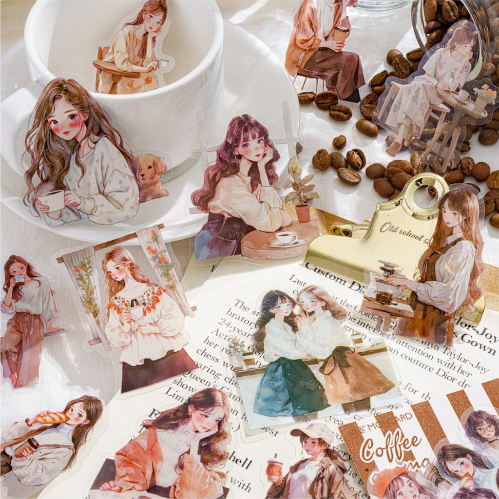 Enwei สติกเกอร์ PET ลายน่ารัก สําหรับติดตกแต่งสมุดภาพ สมุดภาพ 30 ชิ้น