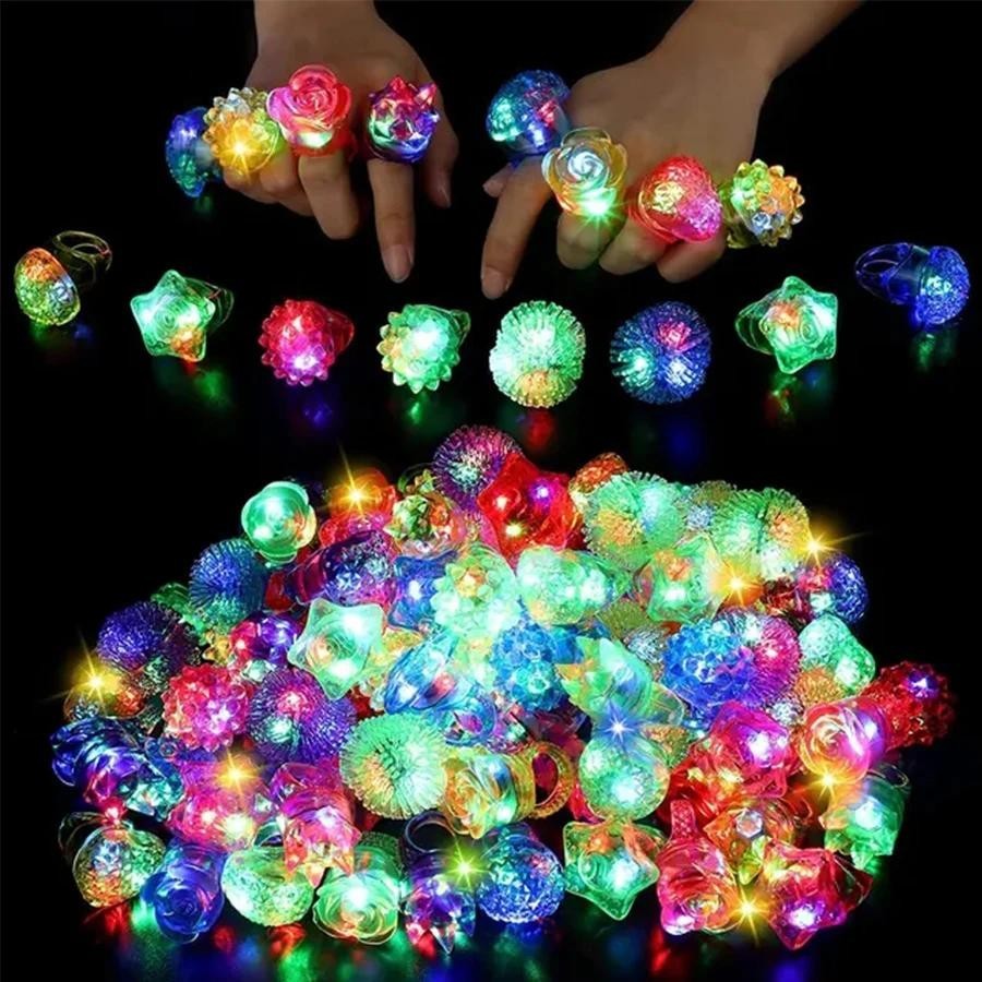 แหวนไฟ LED เรืองแสงในที่มืด หลากสีสัน สําหรับงานปาร์ตี้