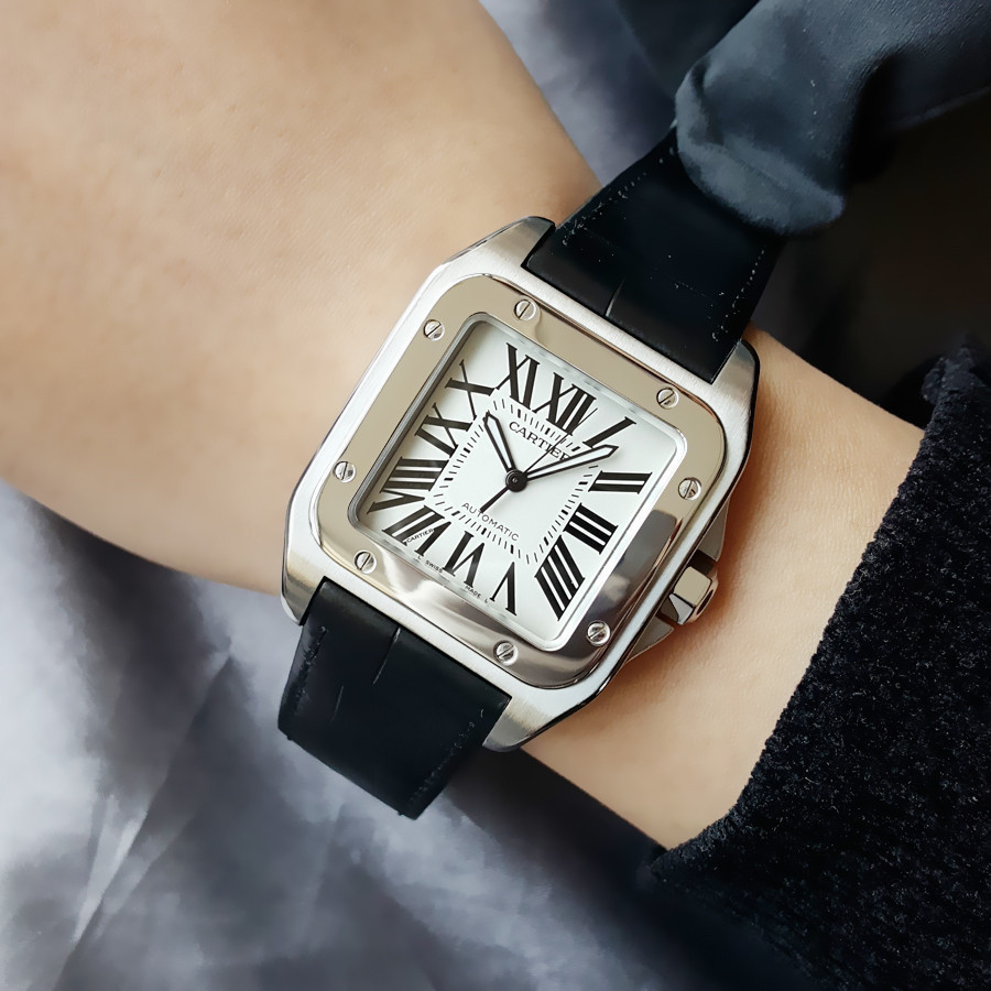 นาฬิกาข้อมือ Cartier รุ่น Mechanical Cartier Santos แบบอัตโนมัติ สําหรับผู้ชาย