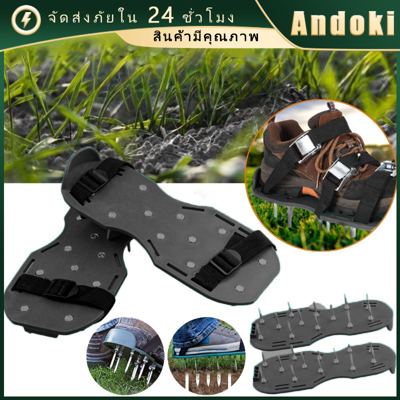 รองเท้าแตะหนาม สําหรับทําสวน 1 คู่ พร้อมหัวเข็มขัด