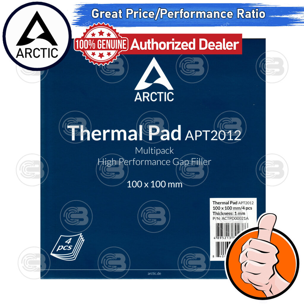 [CoolBlasterThai] Arctic Thermal Pad (Basic Pad) TP-1 (APT2012) Value Pack 4Pcs 100x100x1.0 mm./1.2 W/mK