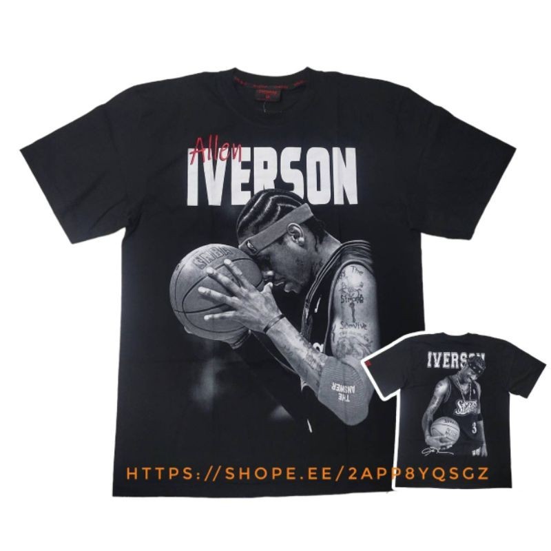 เสื้อยืด allen iverson the answer เสื้อยืดบาสเก็ตบอล76ers iverson