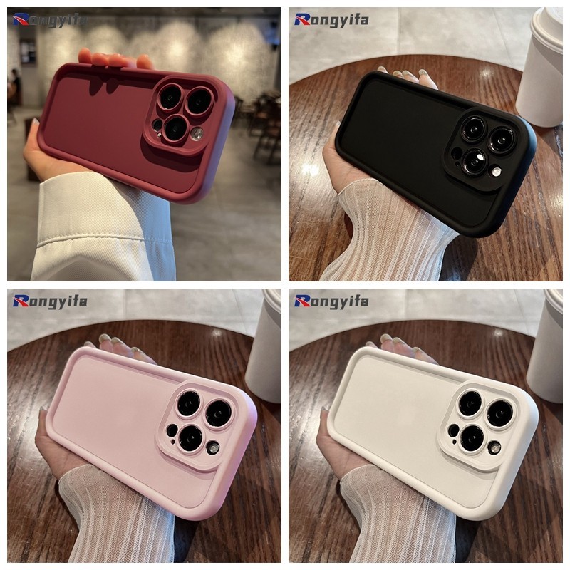 เคสโทรศัพท์มือถือแบบนิ่ม TPU หนา กันกระแทก สีพื้น สําหรับ Realme 11 11X 10 Narzo 50 Pro 50i 50A Prim