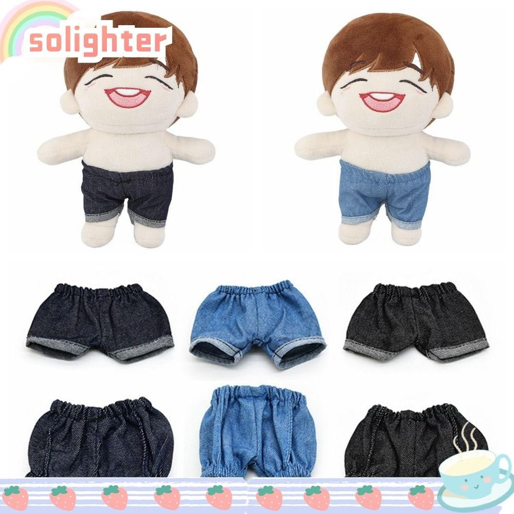 Solighter กางเกงยีน ผ้าฝ้าย ขนาดมินิ 20 ซม. สีฟ้า สีดํา สําหรับตุ๊กตา