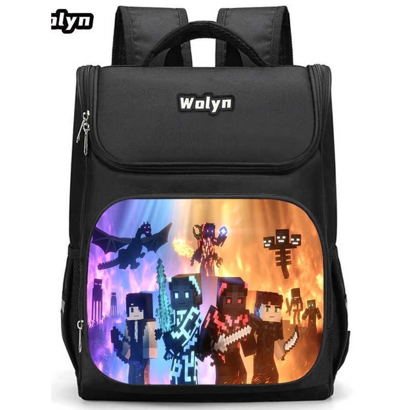 ไมน์คราฟต์ กระเป๋าเป้สะพายหลัง กระเป๋านักเรียน ความจุสูง สําหรับเด็ก skibidi toilet backpack