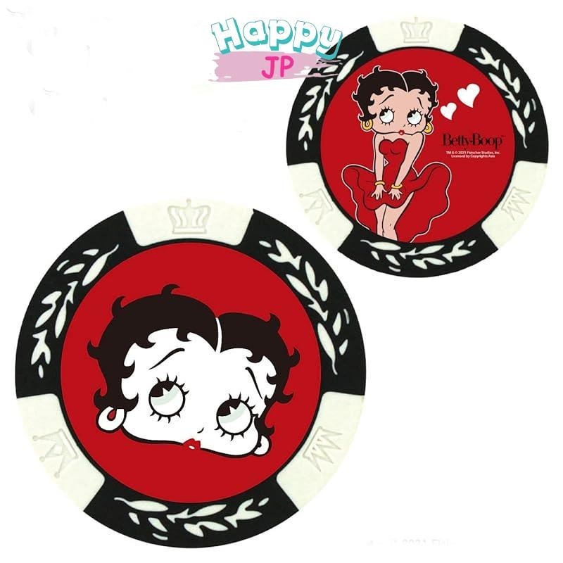 Hokushin Koei Betty Boop Golf Marker Casino Chip Marker สีขาว Mk0319
