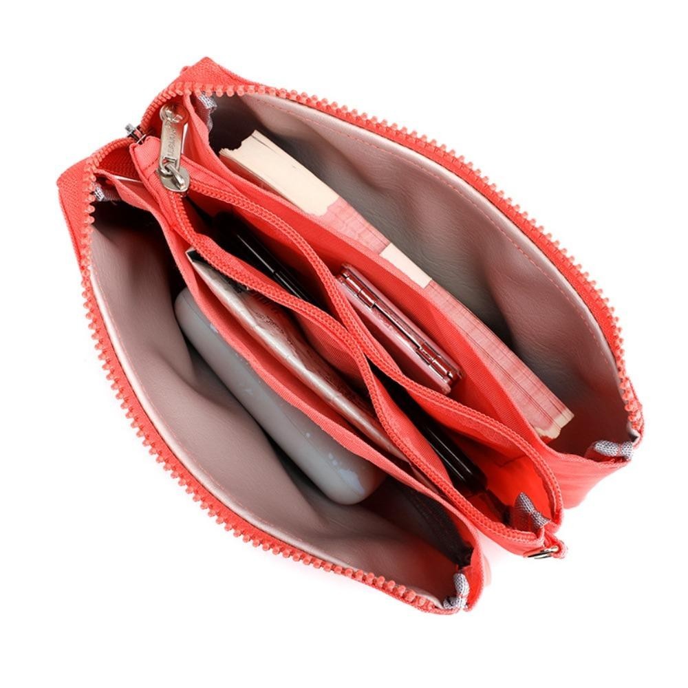 CARAMELO Canvas Wallet กระเป๋าใส่เหรียญหลายชั้นแบบพกพา Simple Large capacity Nylon Money Handbag ID บัตรเครดิต