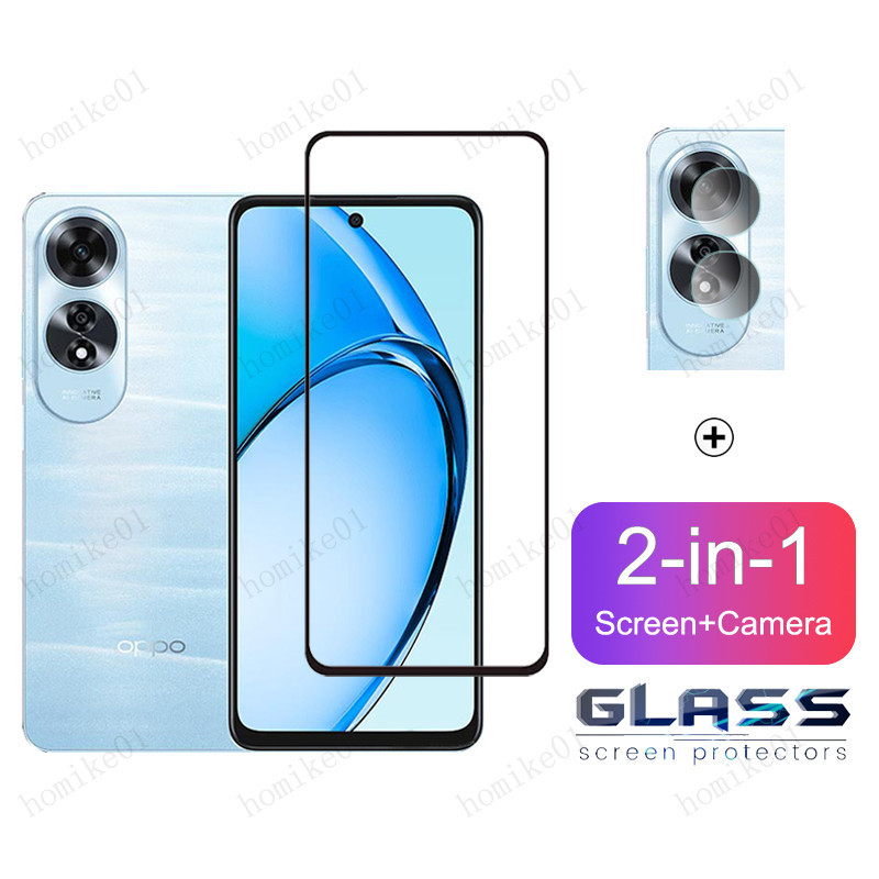2 in 1 ฟิล์ม Oppo A60 ฟิล์มกระจก HD ฟิมล์กระจก OPPO A38 A18 A17 A17k A16 A16k A15 A15s A12 A5s A3s A