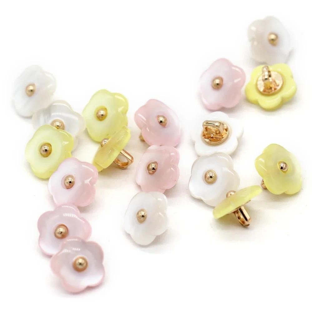 20ชิ้น/เซ็ต11มิลลิเมตรดอกไม้ที่มีสีสันเรซิ่นลูกแพร์ปุ่มสําหรับเสื้อผ้าเสื้อเสื้อชุดอุปกรณ์เย็บผ้า