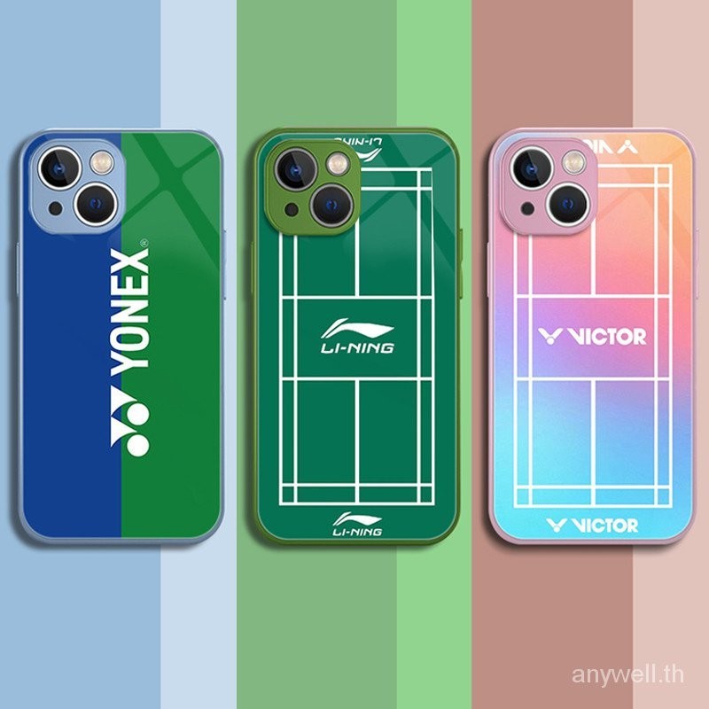 Yonex LI-NING VICTOR ธีมแบดมินตันแก ้ วเหลวเคสโทรศัพท ์ สําหรับ iPhone15 14 13 Pro Max 12 11 ProMax 13 12 Mini X Xr XS XsMax 7p/8p Plus
