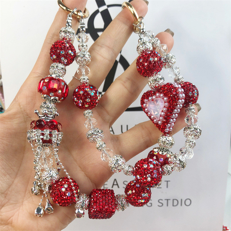 Fu Granny โทรศัพท ์ มือถือโซ ่ ลูกปัดกระเป ๋ าจี ้ แฟชั ่ นหรูหราลึกลับกล ่ องโซ ่