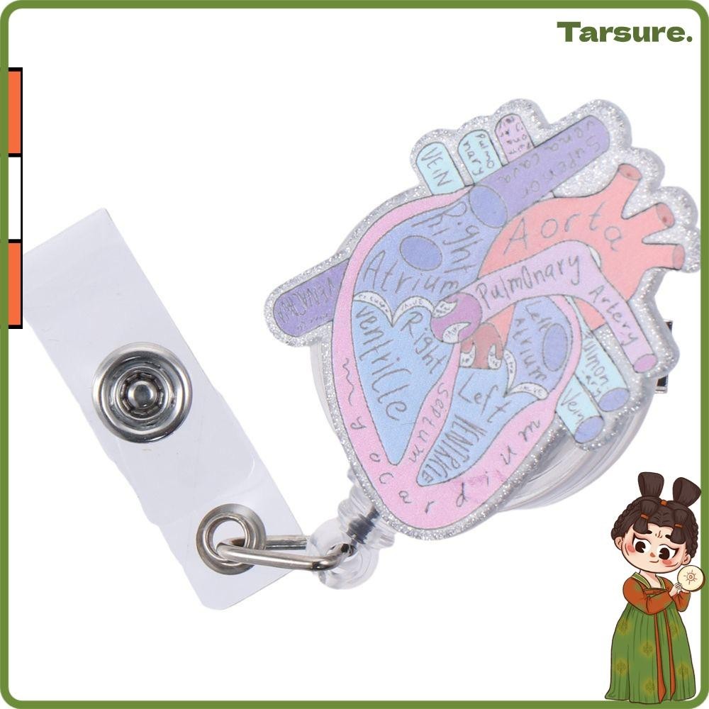Tarsureth Badge Reel, Retractable พร ้ อม Id Clip Badge Holder, Gift Heart Acrylic Id Card Holder พยาบาล