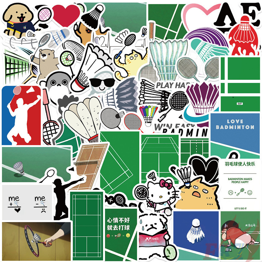 Badminton Series 02 Stickers 50Pcs/Set Waterproof DIY Fashion Decals Doodle Stickers