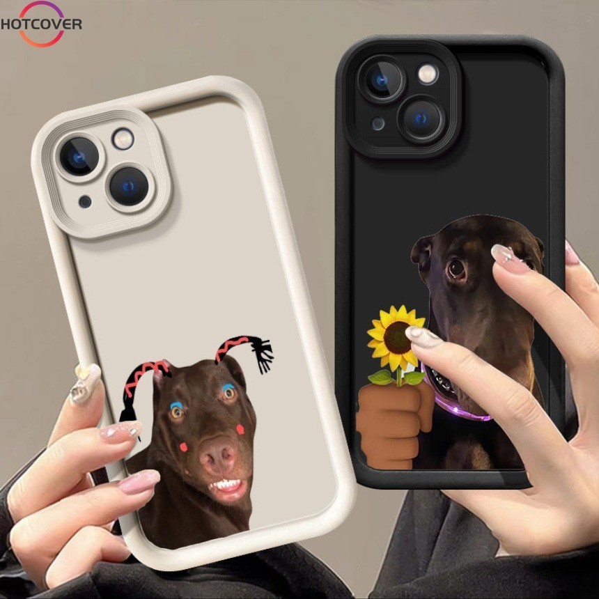 สําหรับ Samsung Galaxy S24 S23 S22 Ultra S24 S23 Plus S23 S21 S20 FE ปลอกคู่ตลกการ์ตูนสุนัข Angel Eyes เคสโทรศัพท์นุ่มฝาครอบป้องกัน