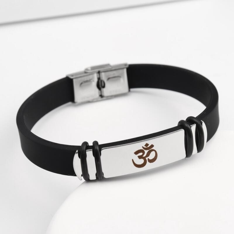 Retro ผู ้ ชายและผู ้ หญิงแฟชั ่ นมุสลิมอัลลอฮ ์ Rune สแตนเลสหนังปรับสร ้ อยข ้ อมือเครื ่ องประดับอุปกรณ ์ เสริม - รูปที่ 6