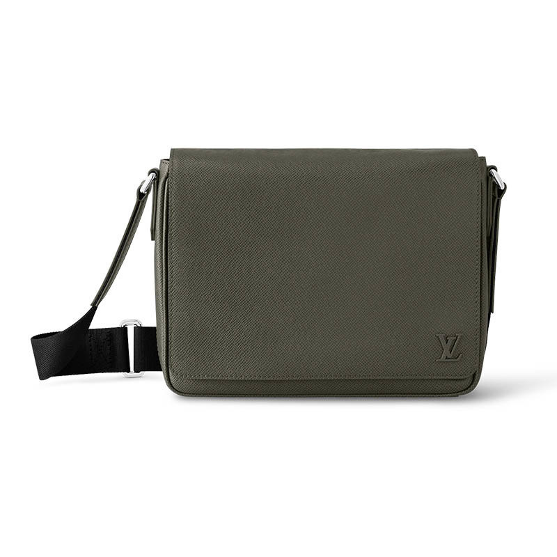 Louis Vuitton/Louis Vuitton Men's Bag LV District PM Dark Green Exquisite and Elegant Calfskin Flap One Shoulder Crossbo
