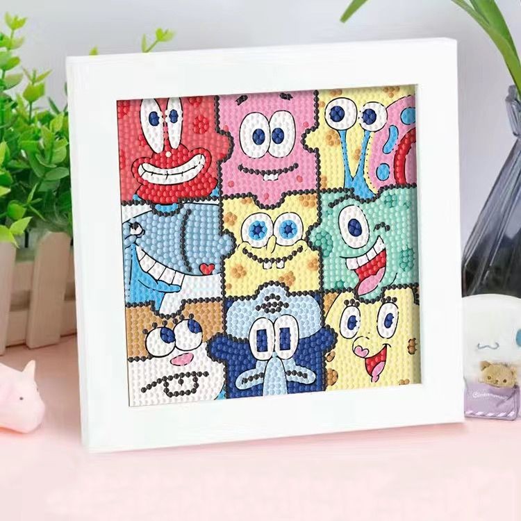second morning--SpongeBob Pay Star Diamond Pay แฮนด์เมดเด็กการ์ตูนสติกเกอร์เพชร