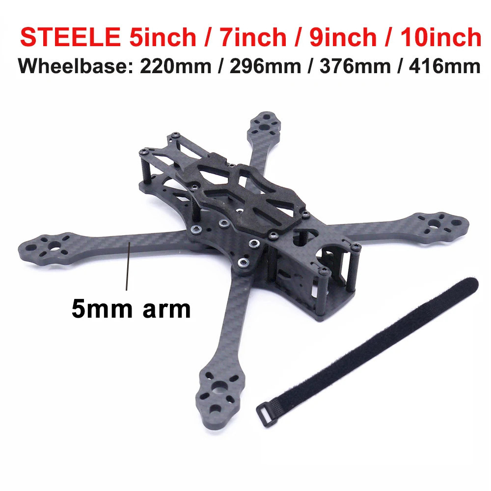 SK STEELE 5inch 220mm 7inch 296mm 9inch 376mm 10inch 416mm X Type Carbon Fiber Quadcopter Frame Kit 