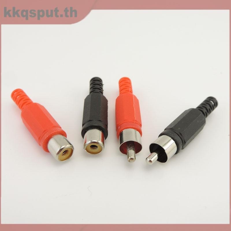สีแดงสีดําพลาสติกเสียงวิดีโอ RCA อะแดปเตอร์เชื่อมต่อชายเชื่อมหัว AV ชายหญิงแจ็คซ็อกเก็ตปลั๊ก Solder เครื่องมือ a1 THK2