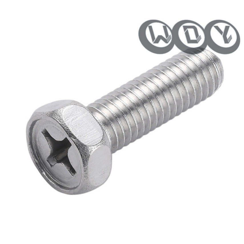 [XSP] สกรูหัวหกเหลี่ยม Phillips 304 สกรูหกเหลี่ยมด้านนอกรูสแตนเลส M3M4M5M6M8 สกรู Bolt